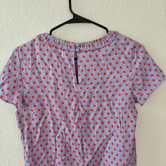 Boden Womens US 4 / UK 8 Carey Polka Dot Silk Blend Pleated Top FB - Picture 8 of 9